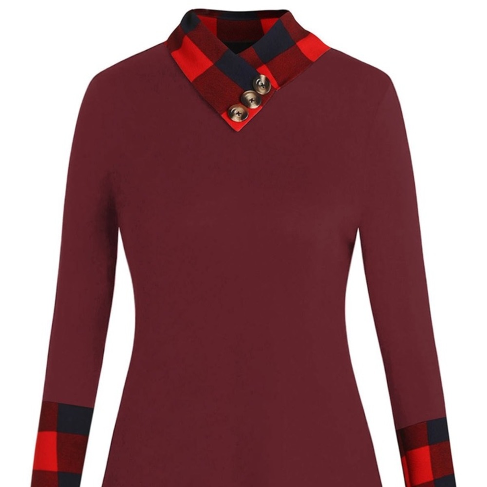 NWT Plaid Panel T-shirt